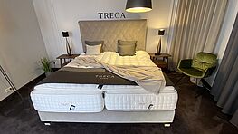 The Treca Paris Diamant double bed is available at Grünbeck Vienna in the sale